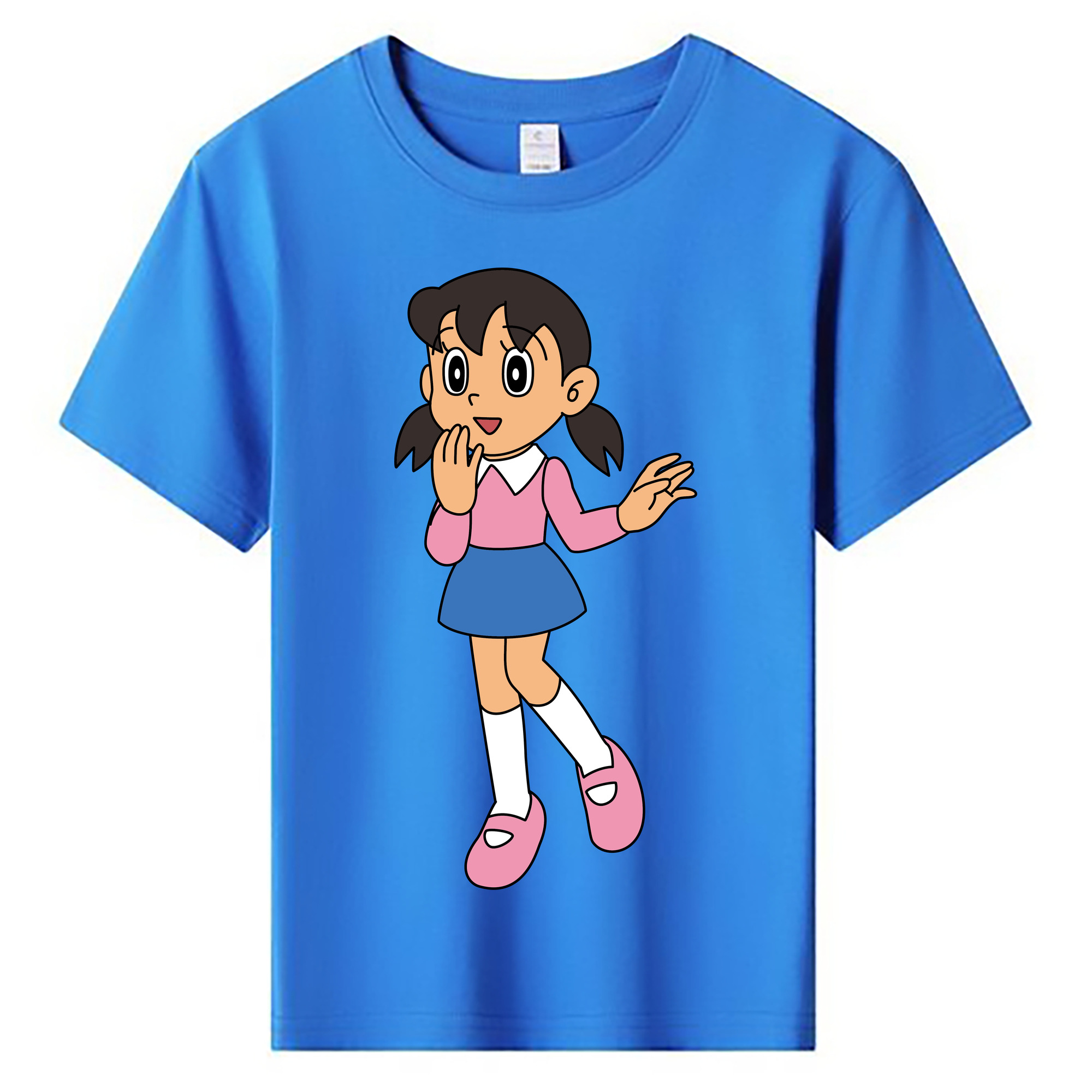 （画像用） ドラえもん みなもと しずか Doraemon Shizuka Minamoto 綿100％キッズTシャツ（フロントプリント）